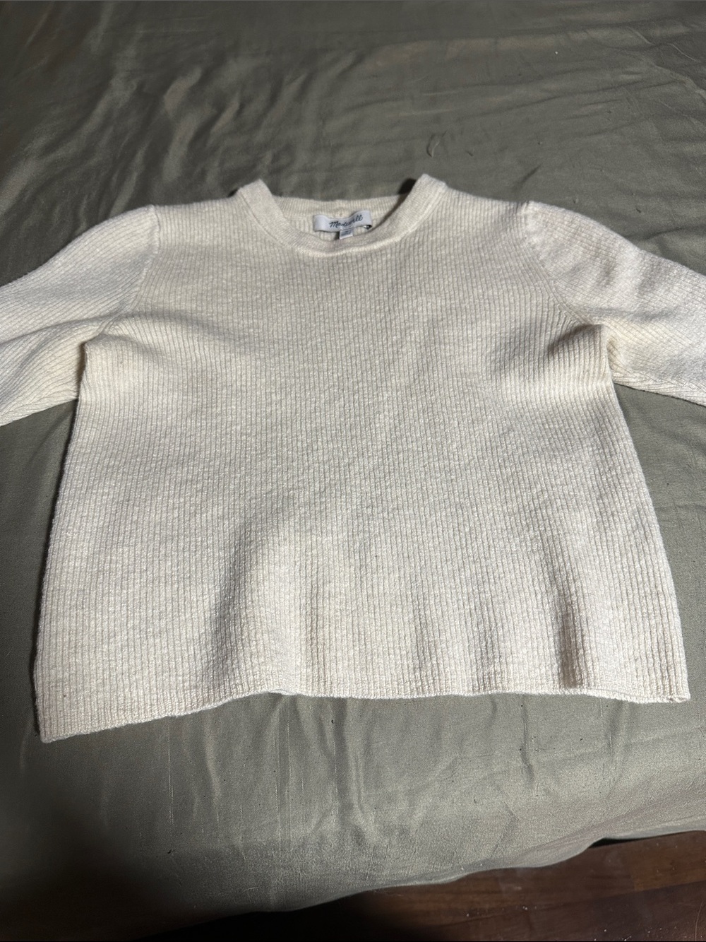 Madewell Cream Crewneck Knit Sweater